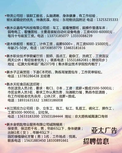 安华最新招工信息大汇总，今日职位一网打尽